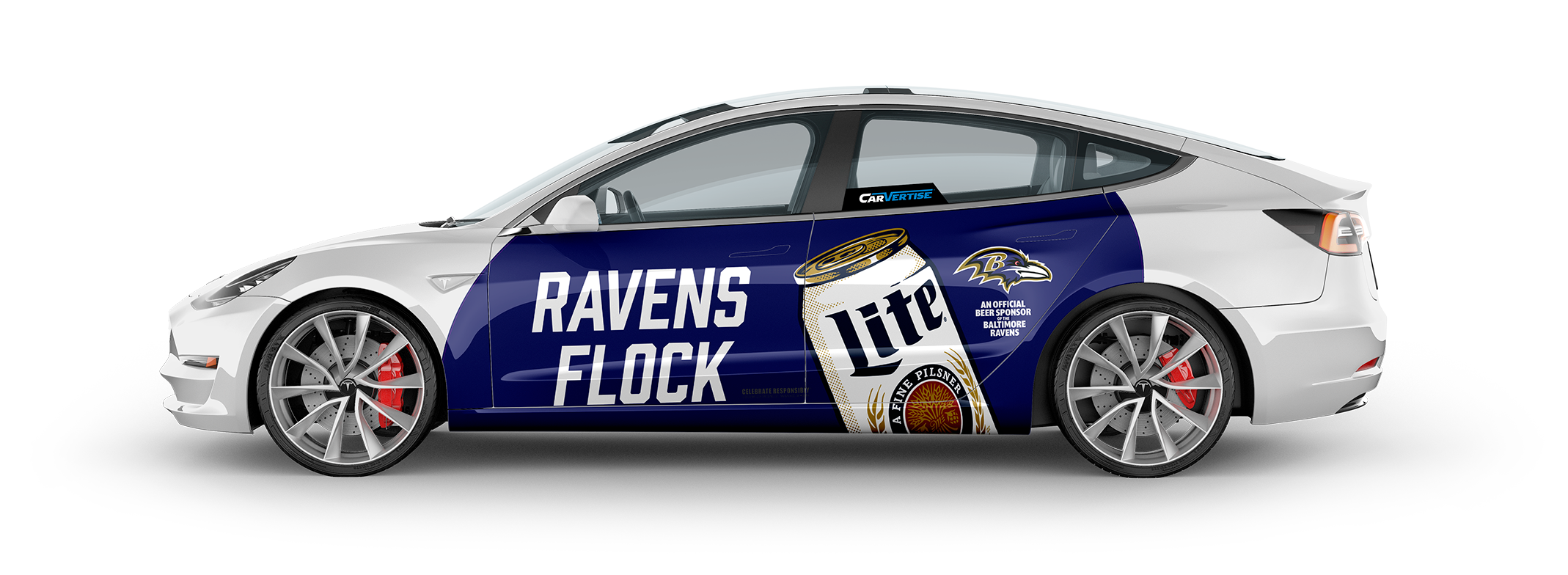 Tesla Driver Side Flat View Miller Lite Tesla Driver Side Flat View Miller Lite